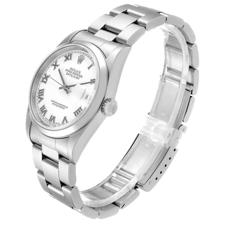 Rolex Datejust White Roman Dial Oyster Bracelet Steel Men's Watch 16200 Box 1