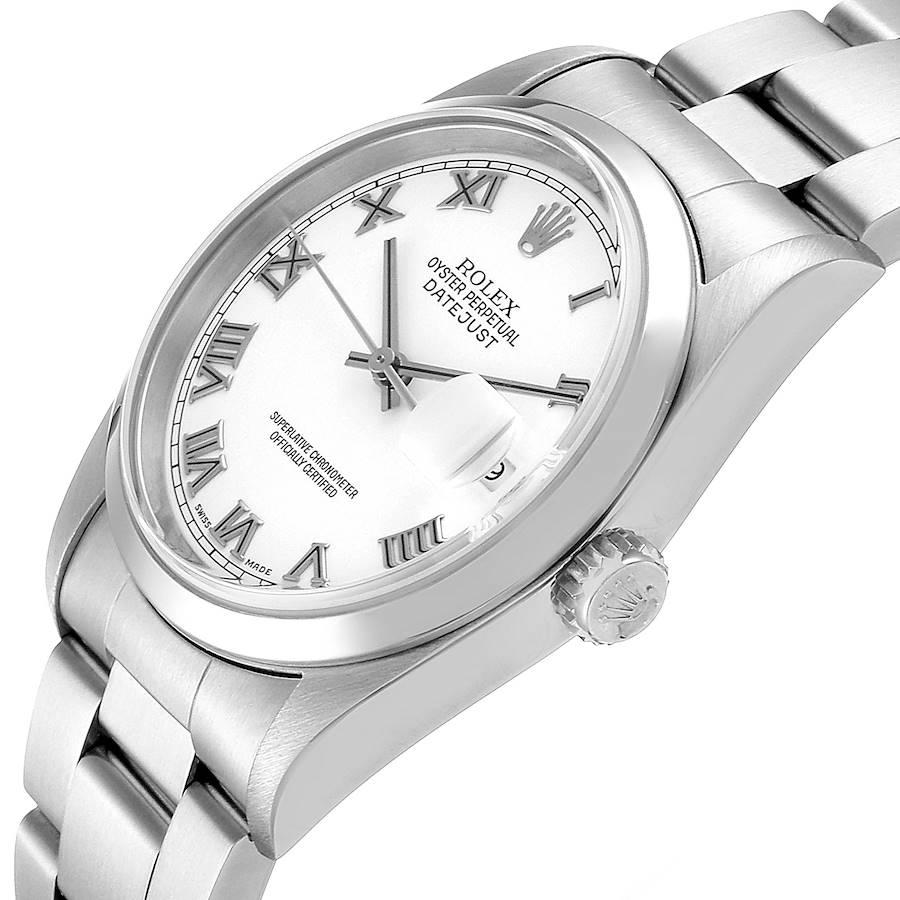 Rolex Datejust White Roman Dial Oyster Bracelet Steel Men's Watch 16200 Box 2