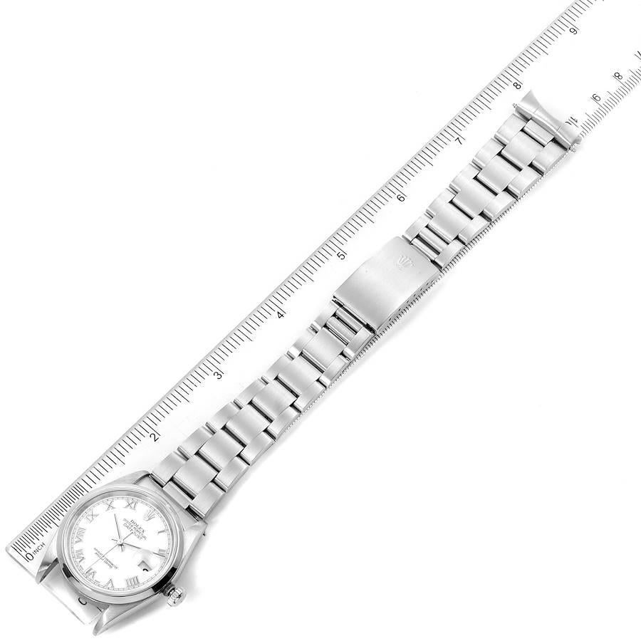 Rolex Datejust White Roman Dial Oyster Bracelet Steel Mens Watch 16200 6