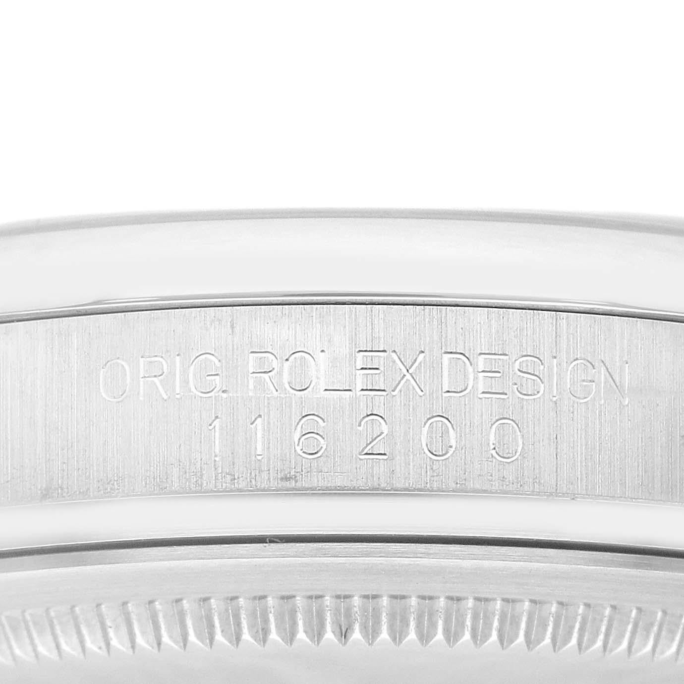Rolex Datejust Weiße Stahl-Herrenuhr 116200 Box Card mit römischem Zifferblatt im Zustand „Hervorragend“ im Angebot in Atlanta, GA