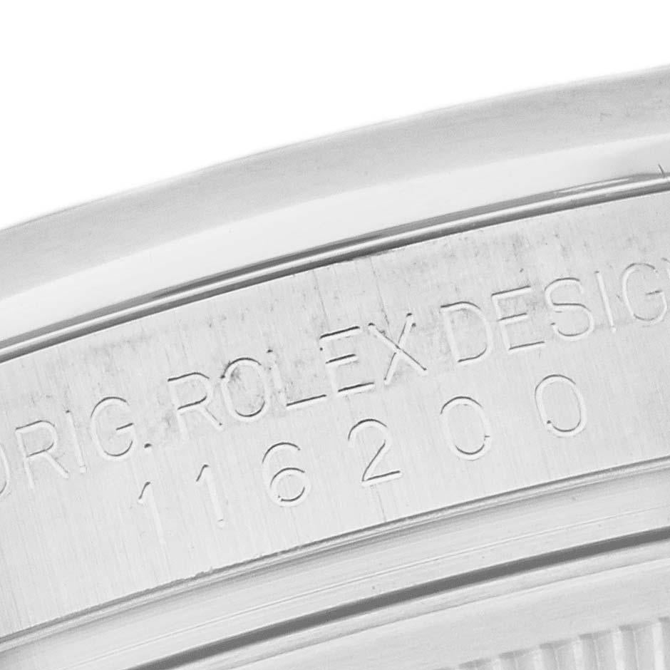 Men's Rolex Datejust White Roman Dial Steel Mens Watch 116200 Box Card For Sale