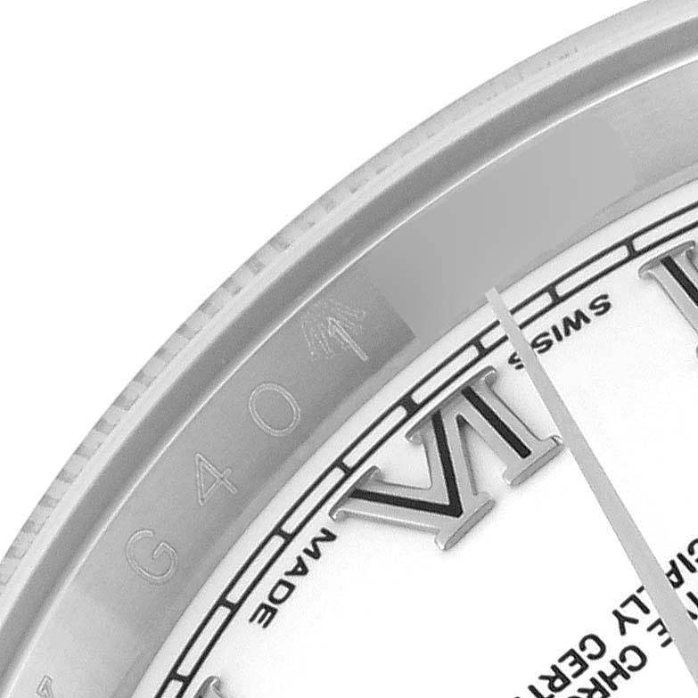 Rolex Datejust White Roman Dial Steel Mens Watch 116200 Box Card en vente 2