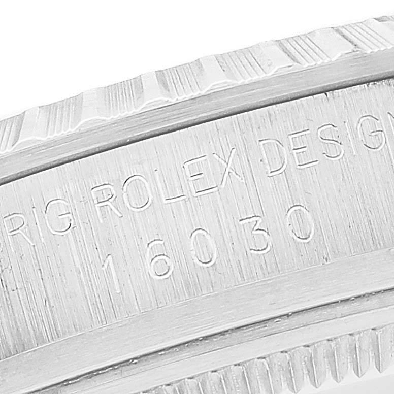 Rolex Datejust Weißes römisches Zifferblatt Stahl Vintage Herrenuhr 16030 3