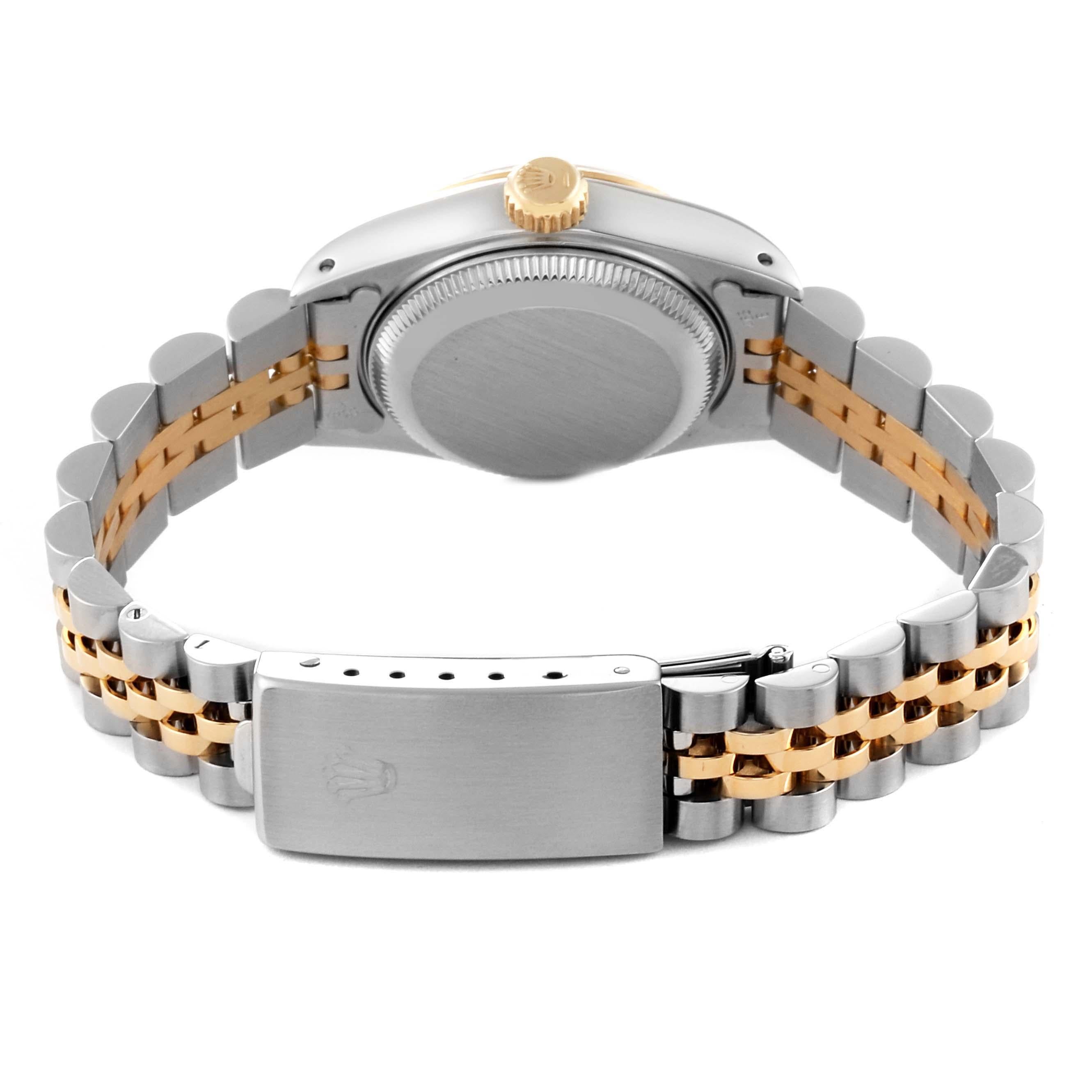 Rolex Montre Datejust pour femme en acier et or jaune avec cadran romain blanc 69173 4