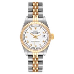 Rolex Datejust White Roman Dial Steel Yellow Gold Ladies Watch 69173