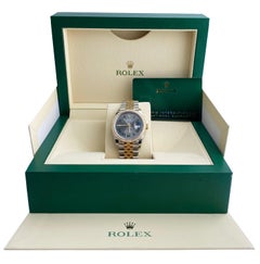 Rolex Datejust Wimbledon 126283RBR Diamond Bezel Mens Watch Box & Papers