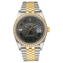Rolex Datejust Wimbledon 126283RBR Diamond Bezel Mens Watch Box & Papers