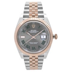 Rolex Datejust Wimbledon Reloj de caballero con esfera de acero de oro Everose de 18 quilates 126331GYRJ