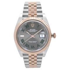 Rolex Montre Datejust Wimbledon en or 18 carats avec cadran en acier Everose pour hommes 126331GYRJ