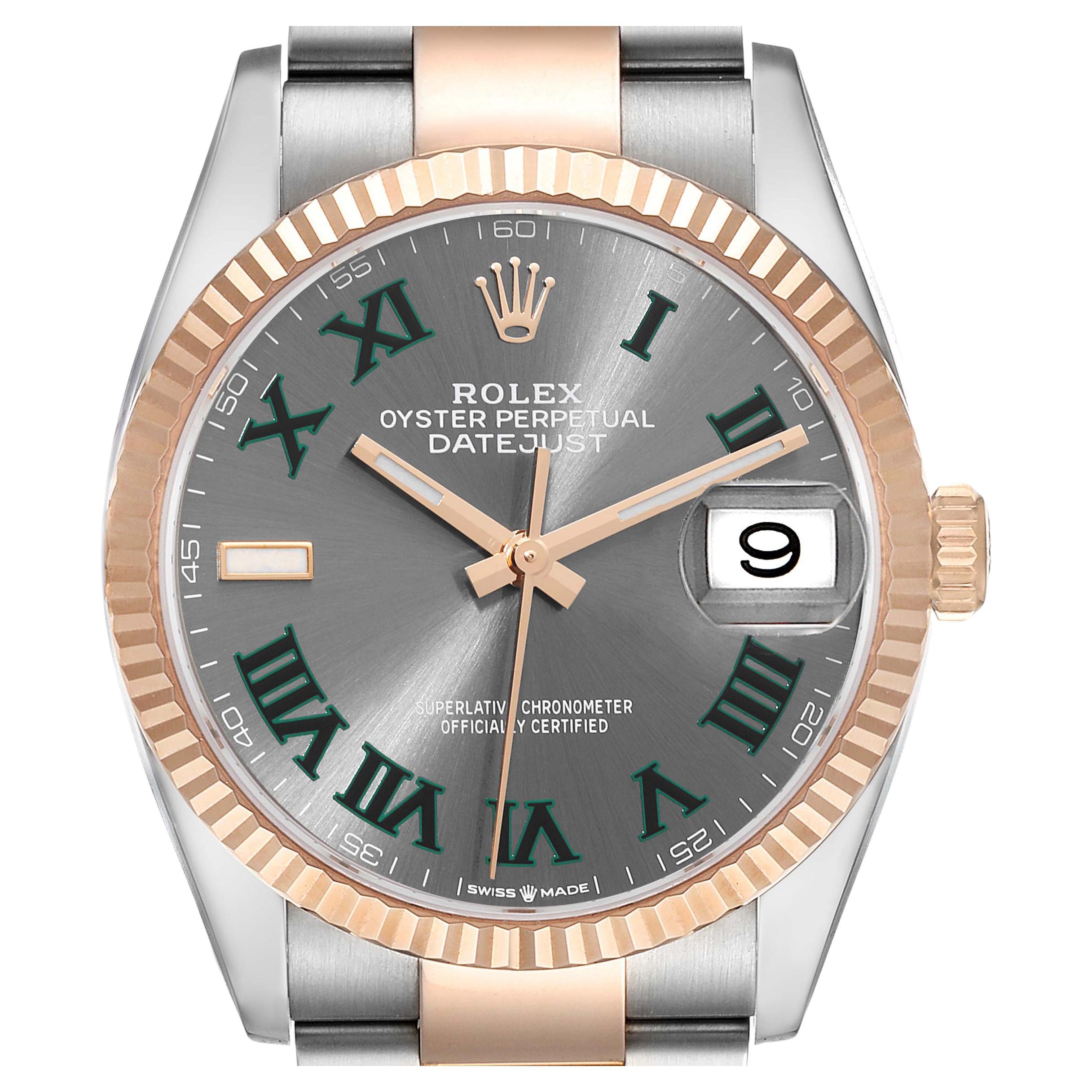 Rolex Montre Datejust Wimbledon en acier et or rose pour hommes 126231 non portée