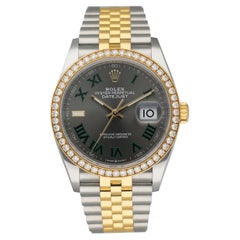 Rolex Montre Datejust Wimbledon avec lunette à diamants 126283RBR, boîte et papiers, état neuf