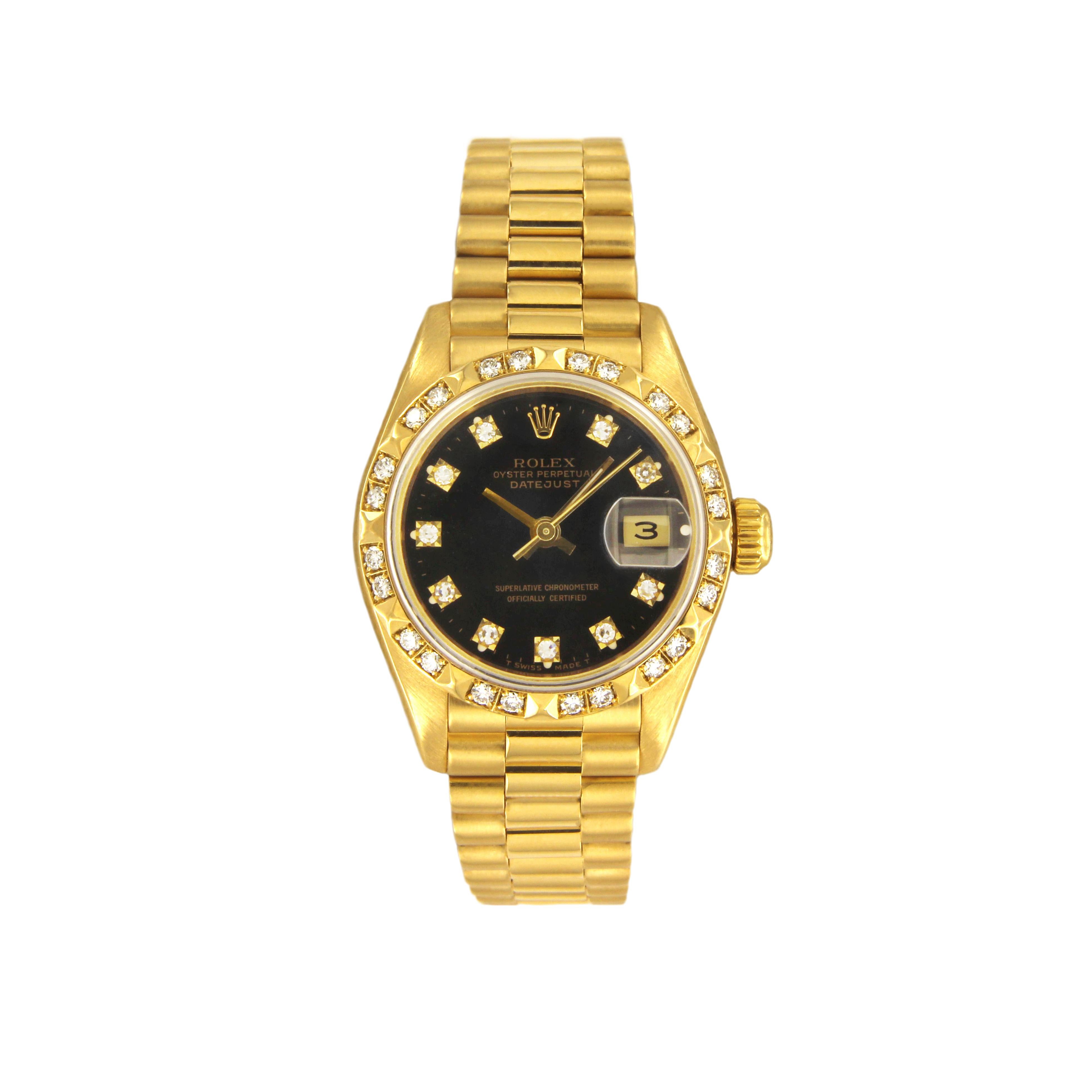 Rolex Datejust Gelbgold 69258 im Zustand „Hervorragend“ in New York, NY