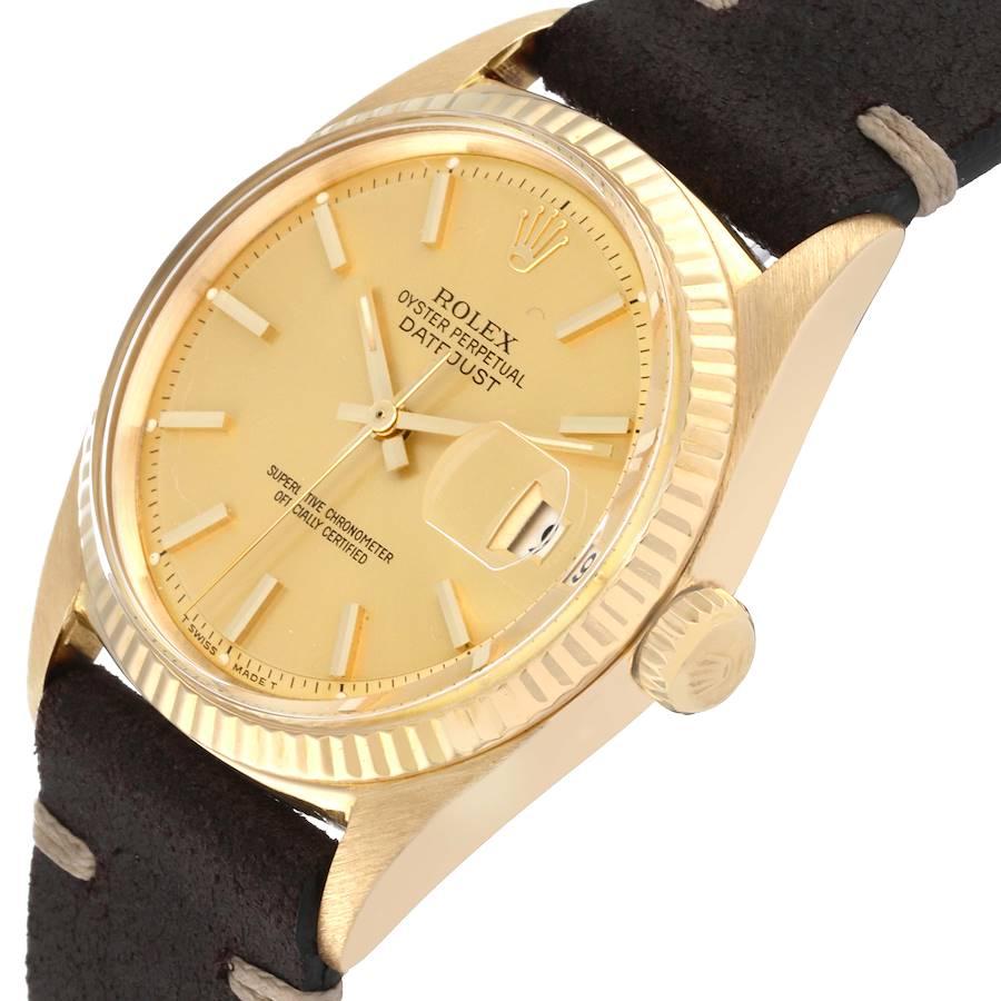Men's Rolex Datejust Yellow Gold Champagne Dial Vintage Mens Watch 1601