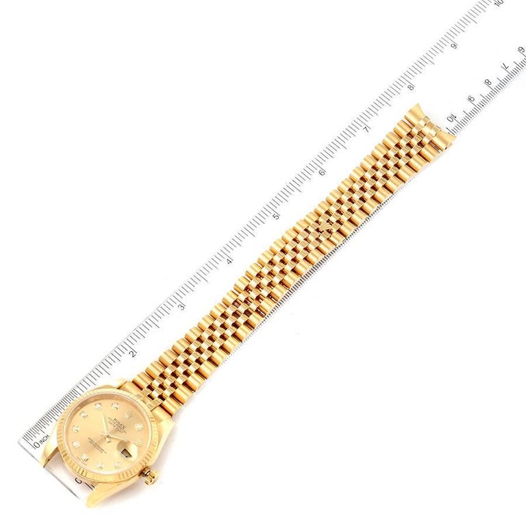 Rolex Datejust Yellow Gold Champagne Diamond Dial Mens Watch 116238 For Sale 7