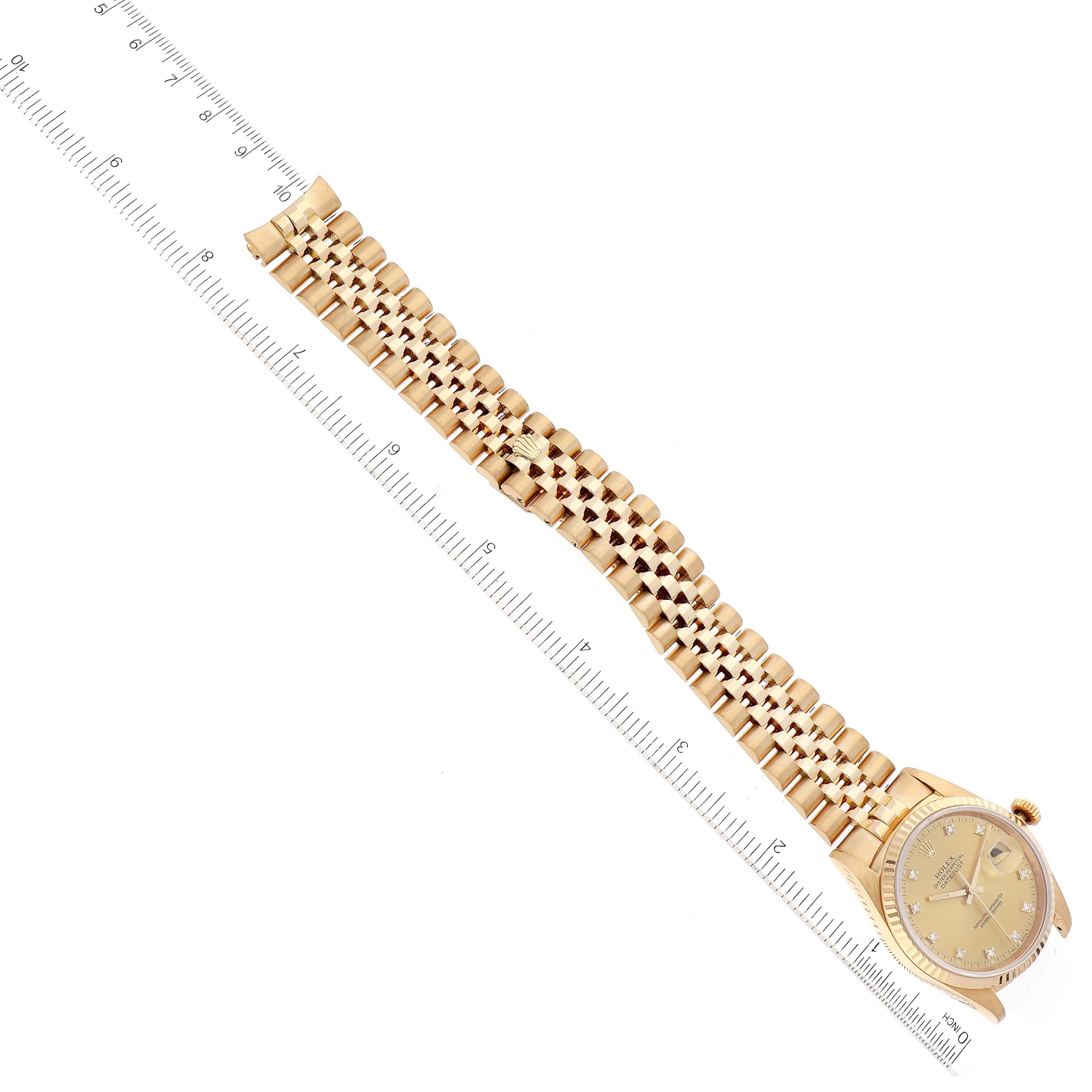 Rolex Datejust Gelbgold Champagner-Diamant-Zifferblatt Herrenuhr 16238 7