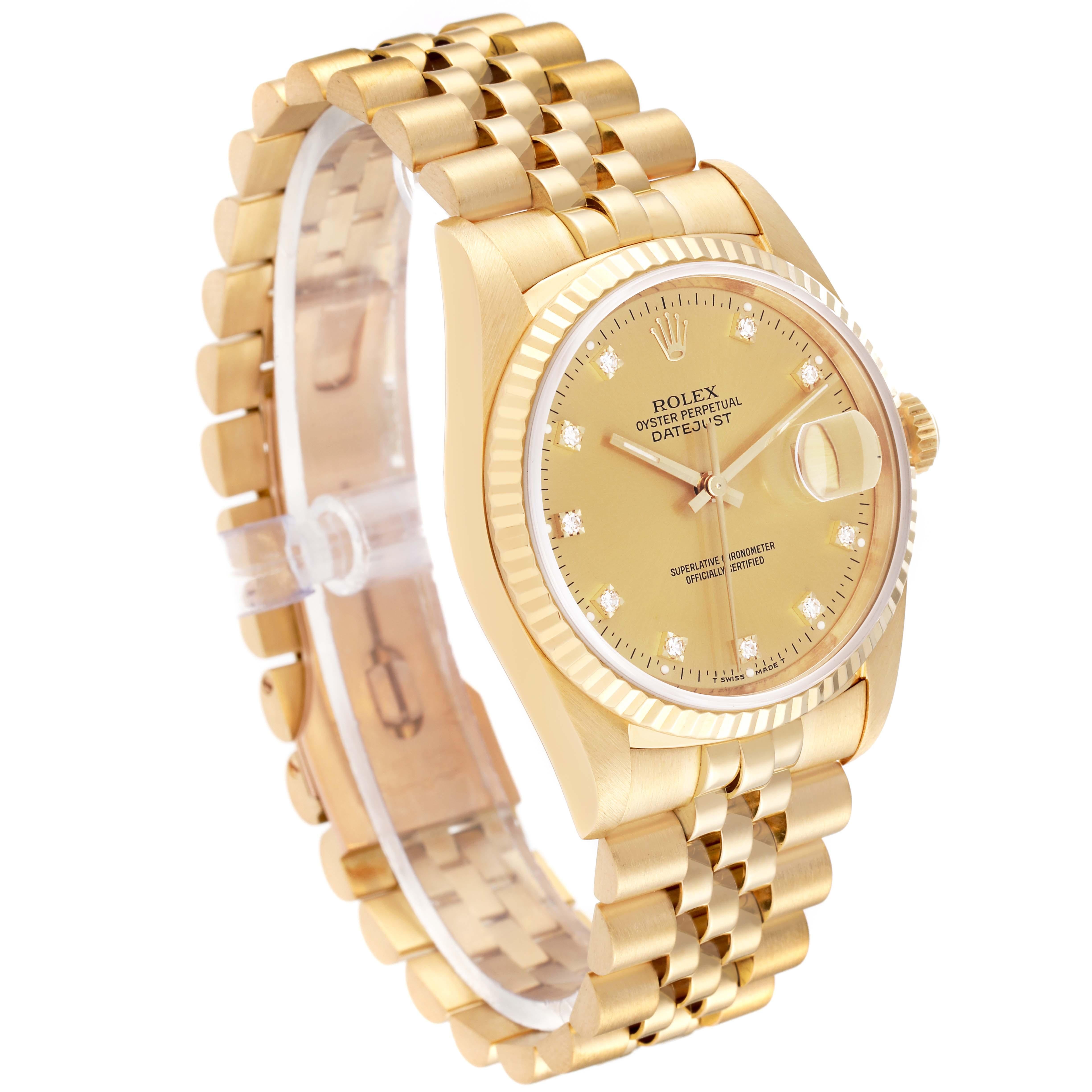 Rolex Datejust Gelbgold Champagner-Diamant-Zifferblatt Herrenuhr 16238 im Zustand „Hervorragend“ in Atlanta, GA