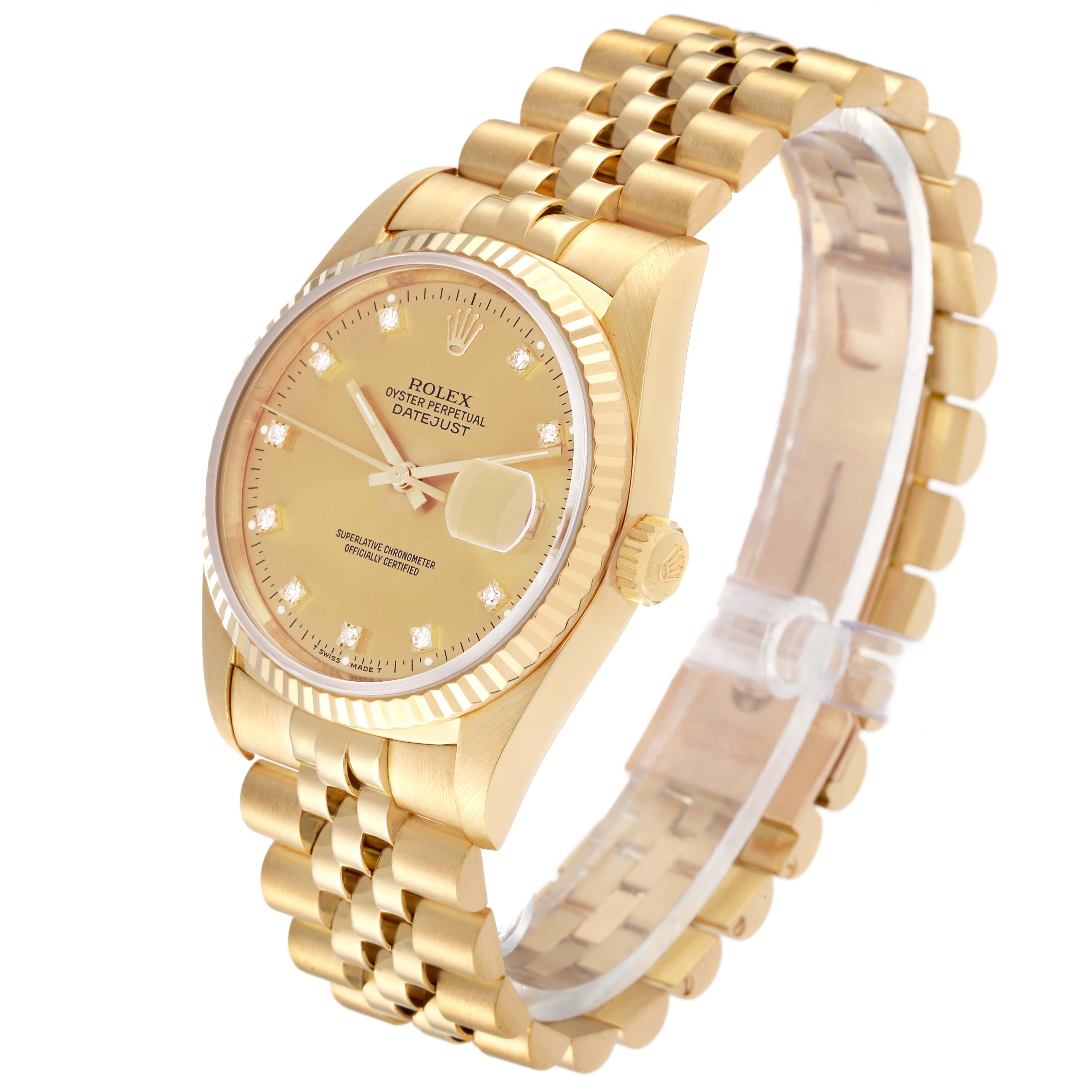 Rolex Datejust Gelbgold Champagner-Diamant-Zifferblatt Herrenuhr 16238 1