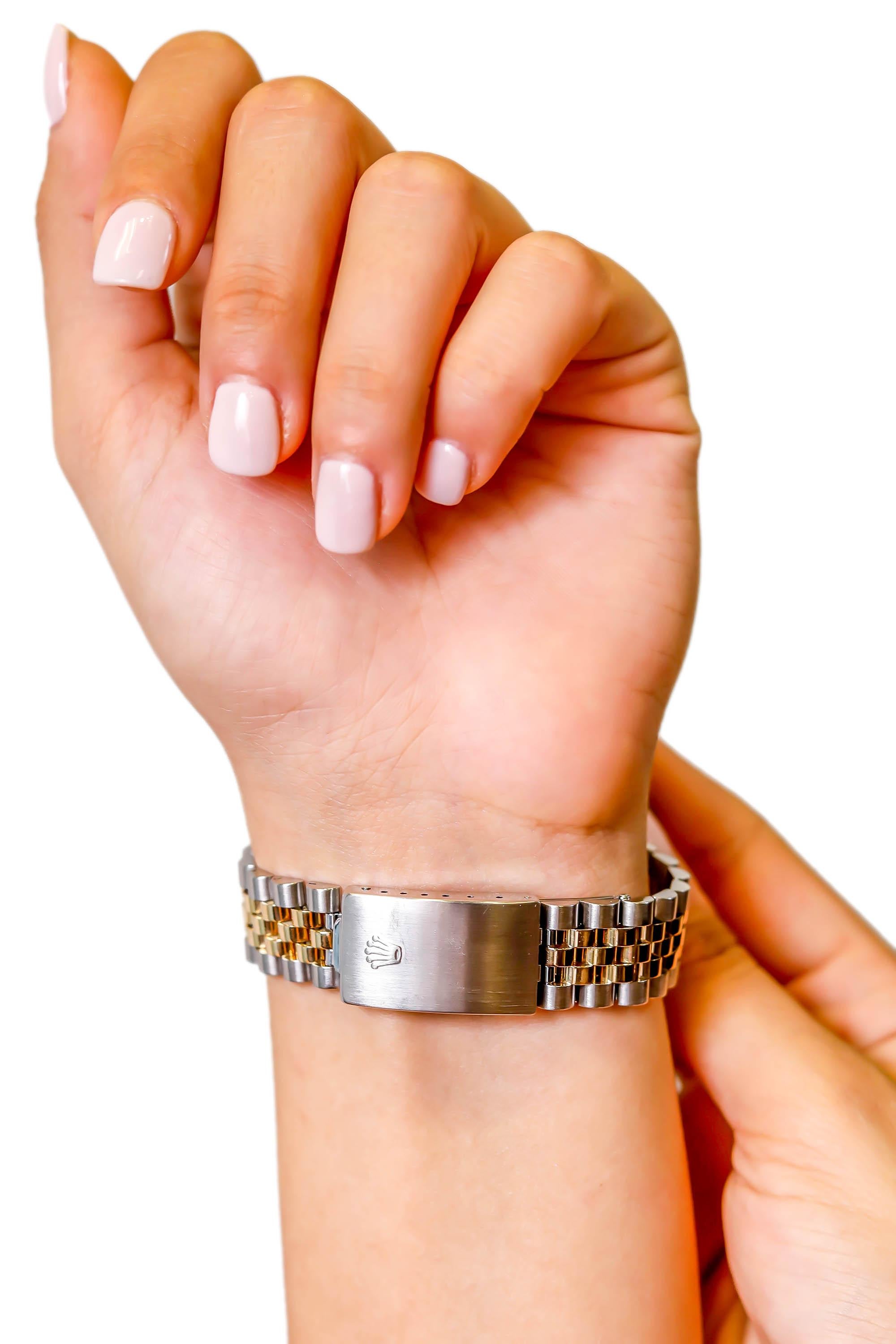 Montre-bracelet automatique Datejust en or jaune et acier inoxydable avec bracelet jubilé en vente 1