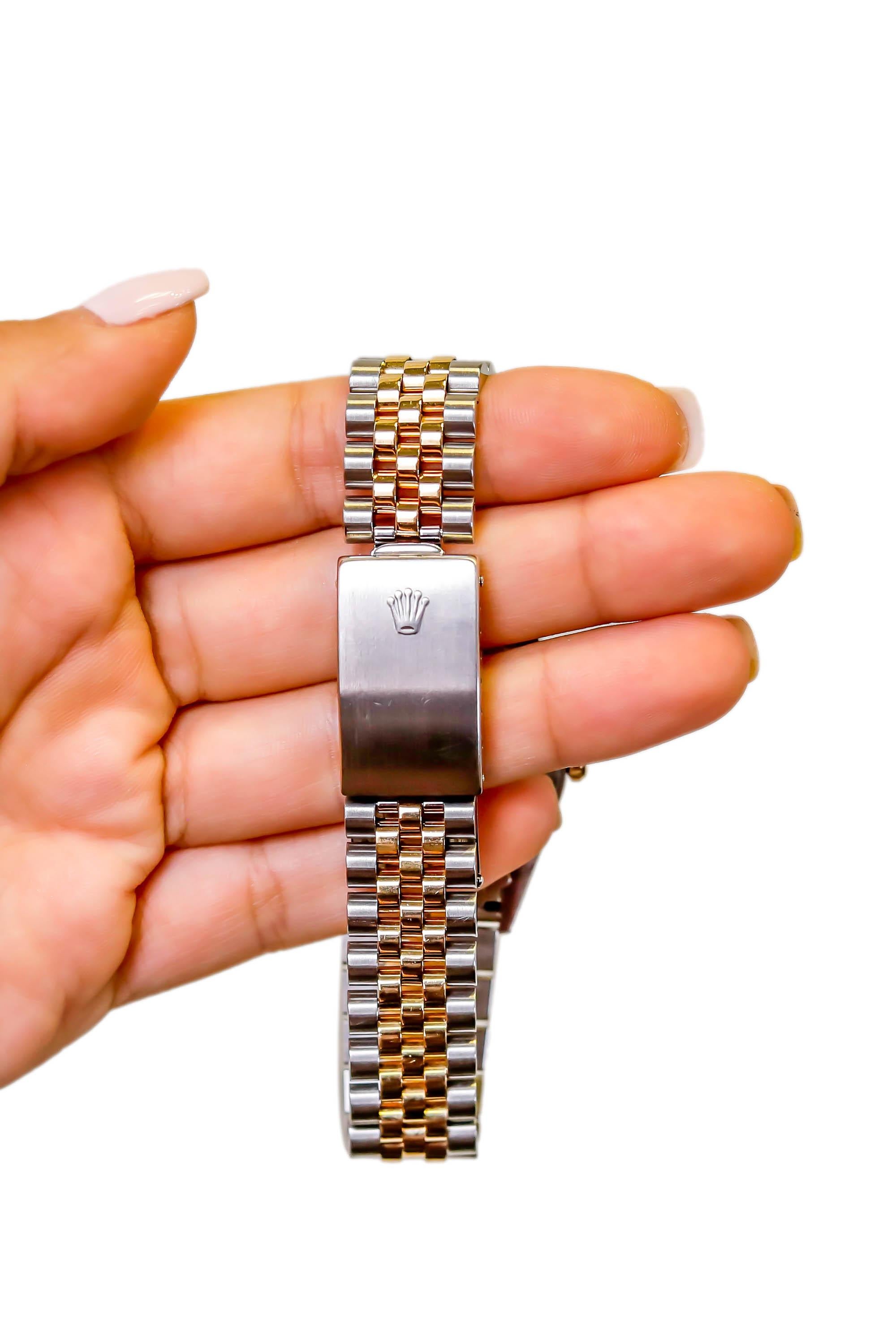 Montre-bracelet automatique Datejust en or jaune et acier inoxydable avec bracelet jubilé en vente 3