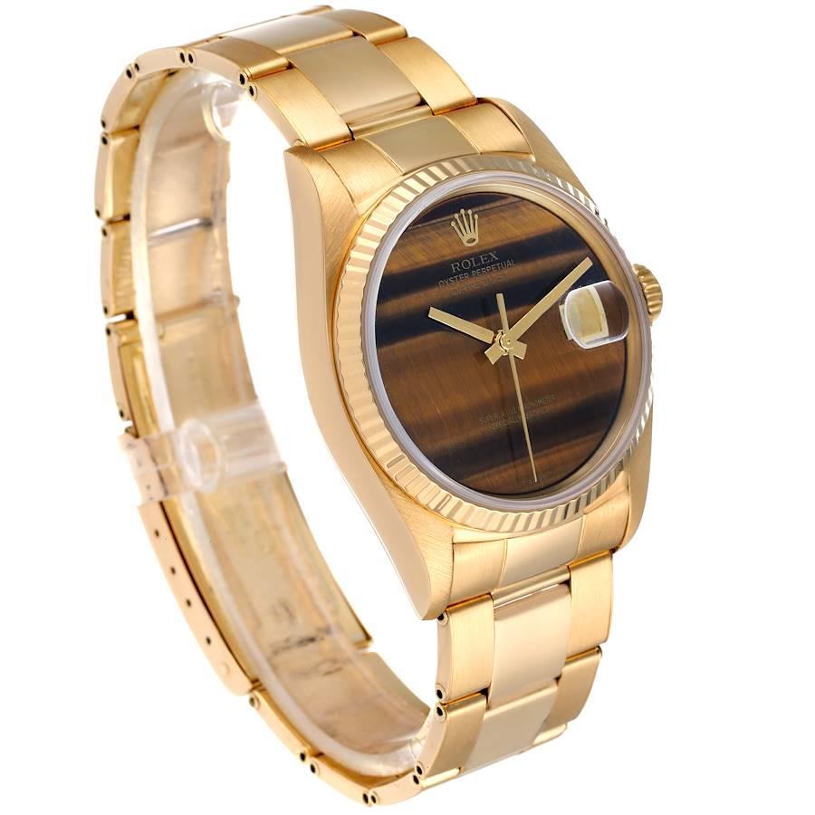 Rolex Datejust Gelbgold Tigerauge Zifferblatt Vintage Herrenuhr 16018 im Zustand „Gut“ im Angebot in Atlanta, GA