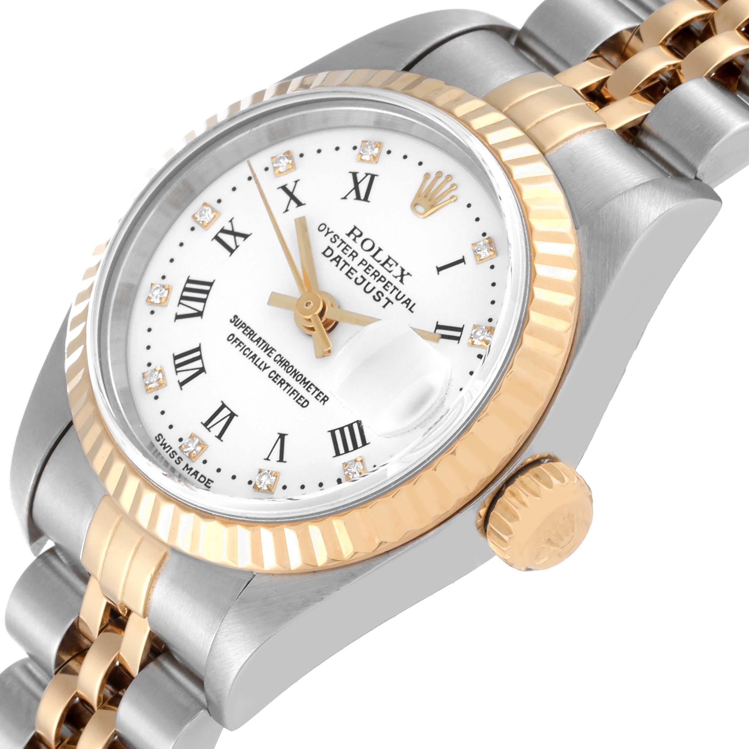 Rolex Datejust Yellow Gold White Diamond Dial Ladies Watch 79173 1