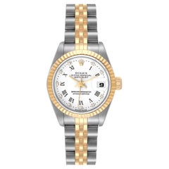 Rolex Datejust Yellow Gold White Diamond Dial Ladies Watch 79173