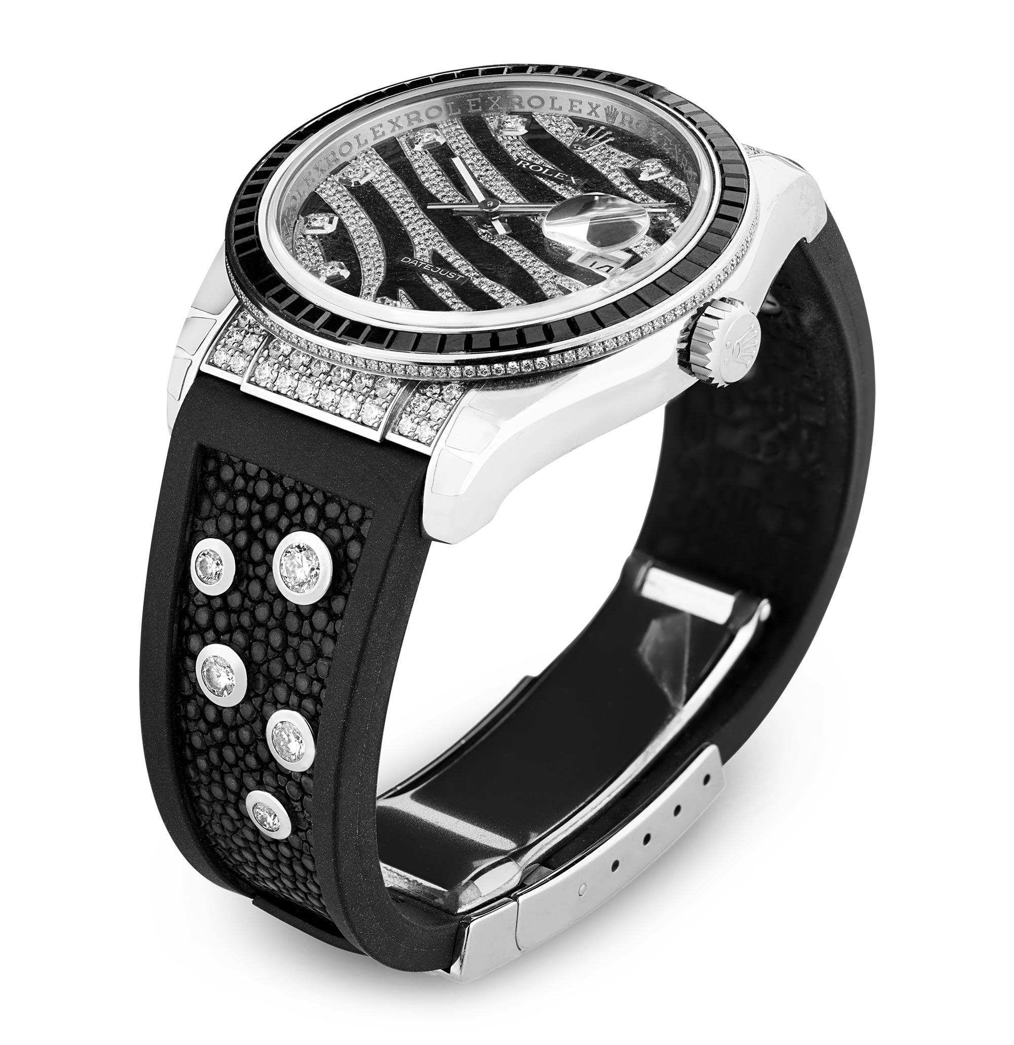 Modern Rolex Datejust Zebra Wristwatch