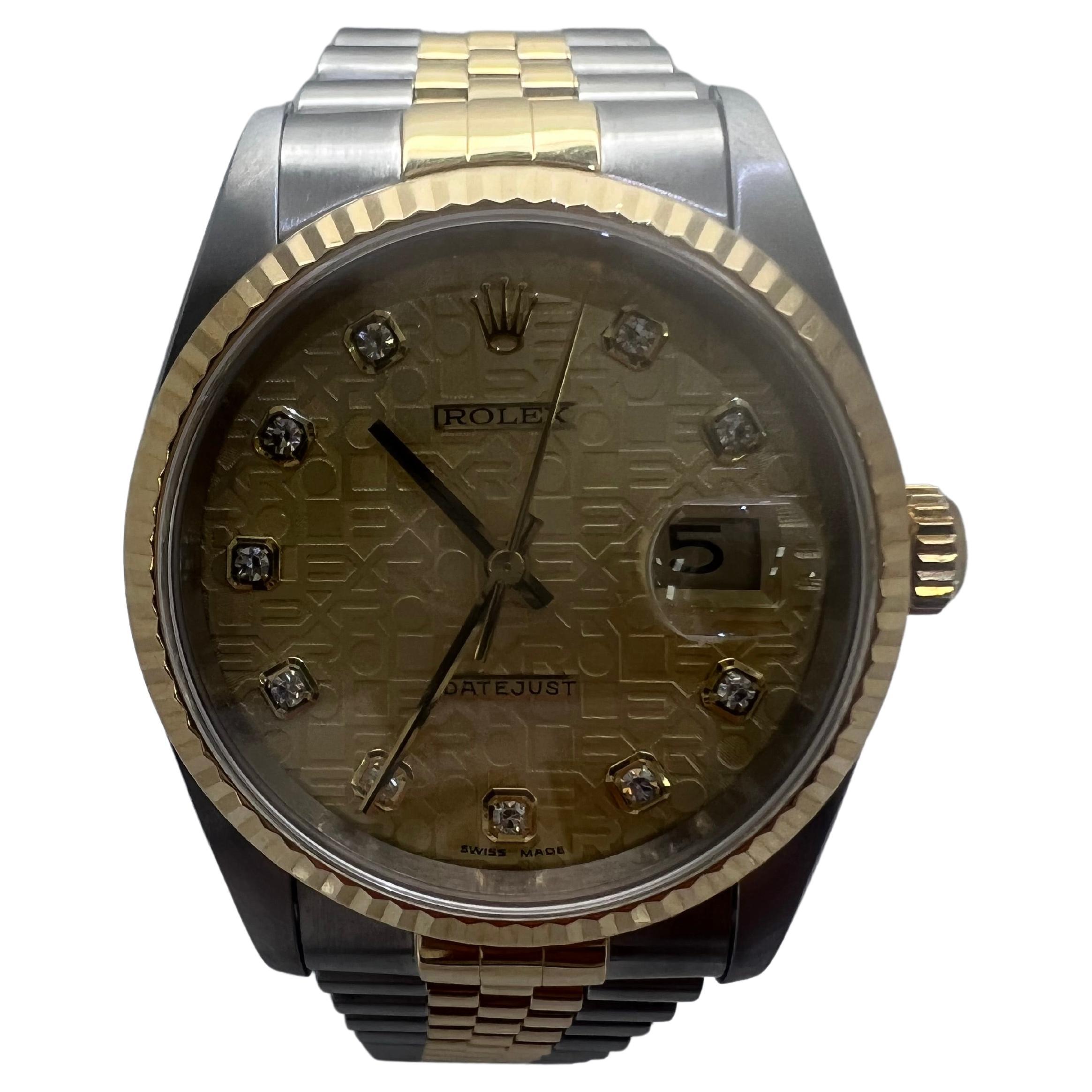 Montre pour homme Datjust Champagne Jubilee à cadran en diamants Rolex en vente