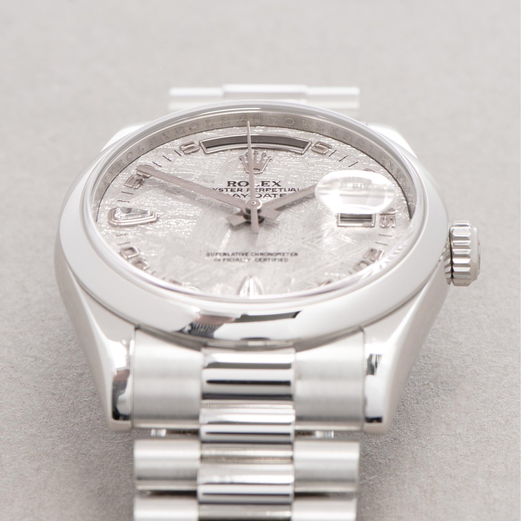 Rolex Day-Date 0 118206 Unisex Platinum Meteorite Watch 1