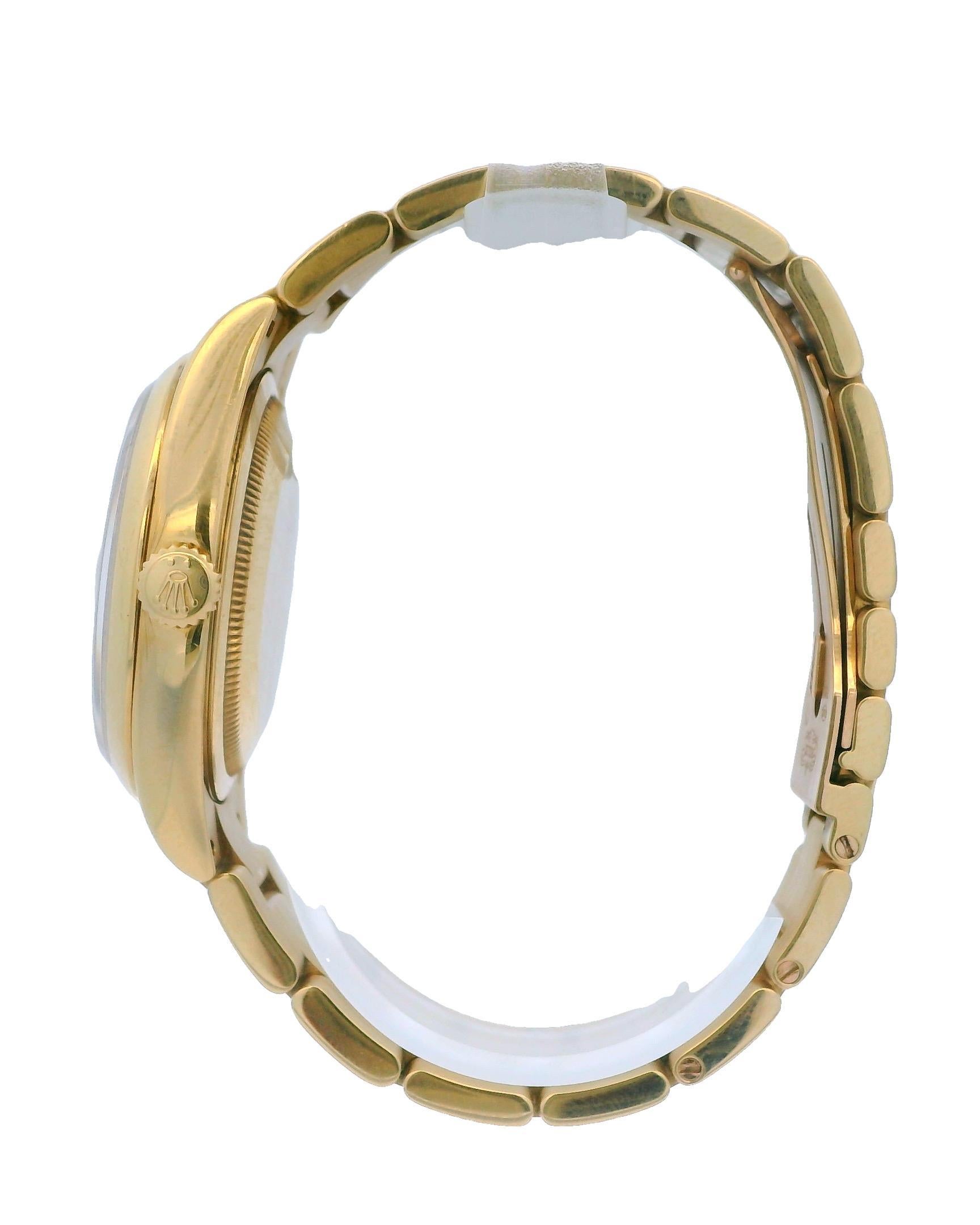 Rolex Day-Date 118208 18K Yellow Gold Linen Dial Full-Set For Sale 1