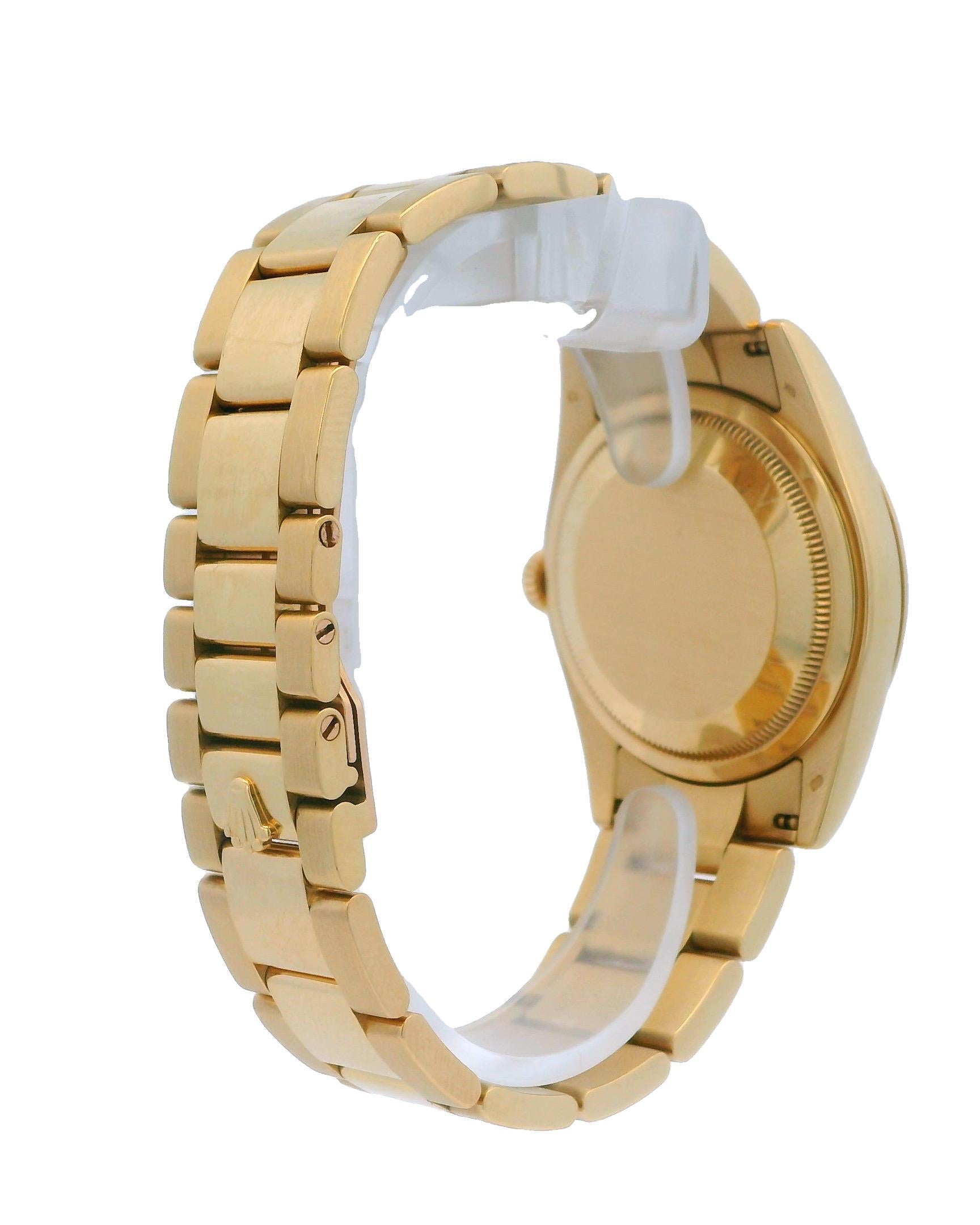Rolex Day-Date 118208 18K Yellow Gold Linen Dial Full-Set For Sale 2