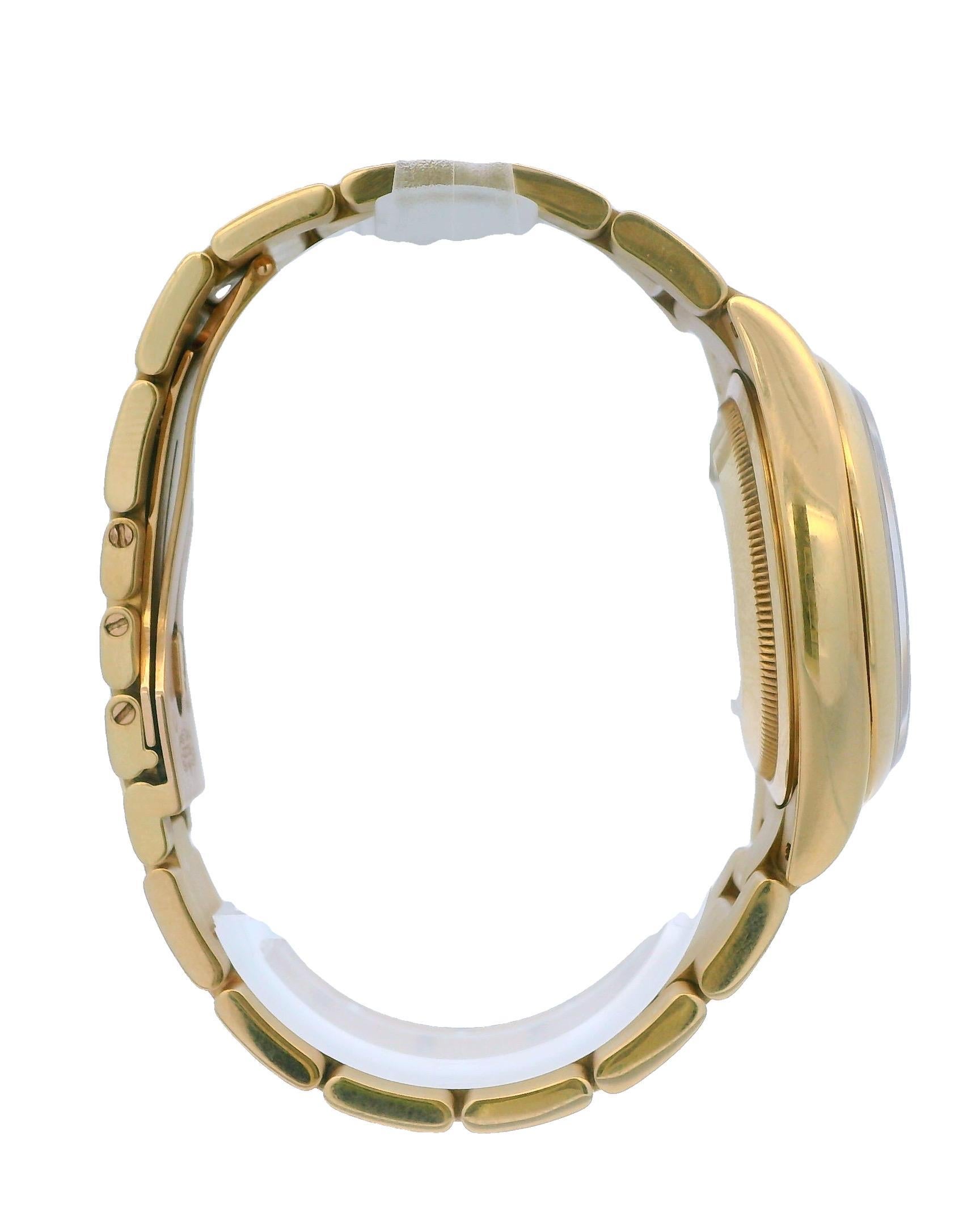 Rolex Day-Date 118208 18K Yellow Gold Linen Dial Full-Set For Sale 3