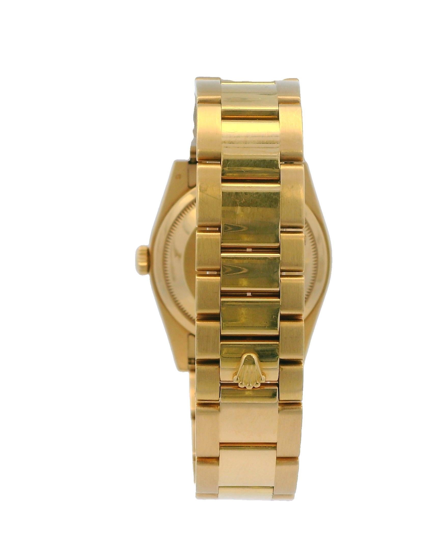 Rolex Day-Date 118208 18K Yellow Gold Linen Dial Full-Set For Sale 4