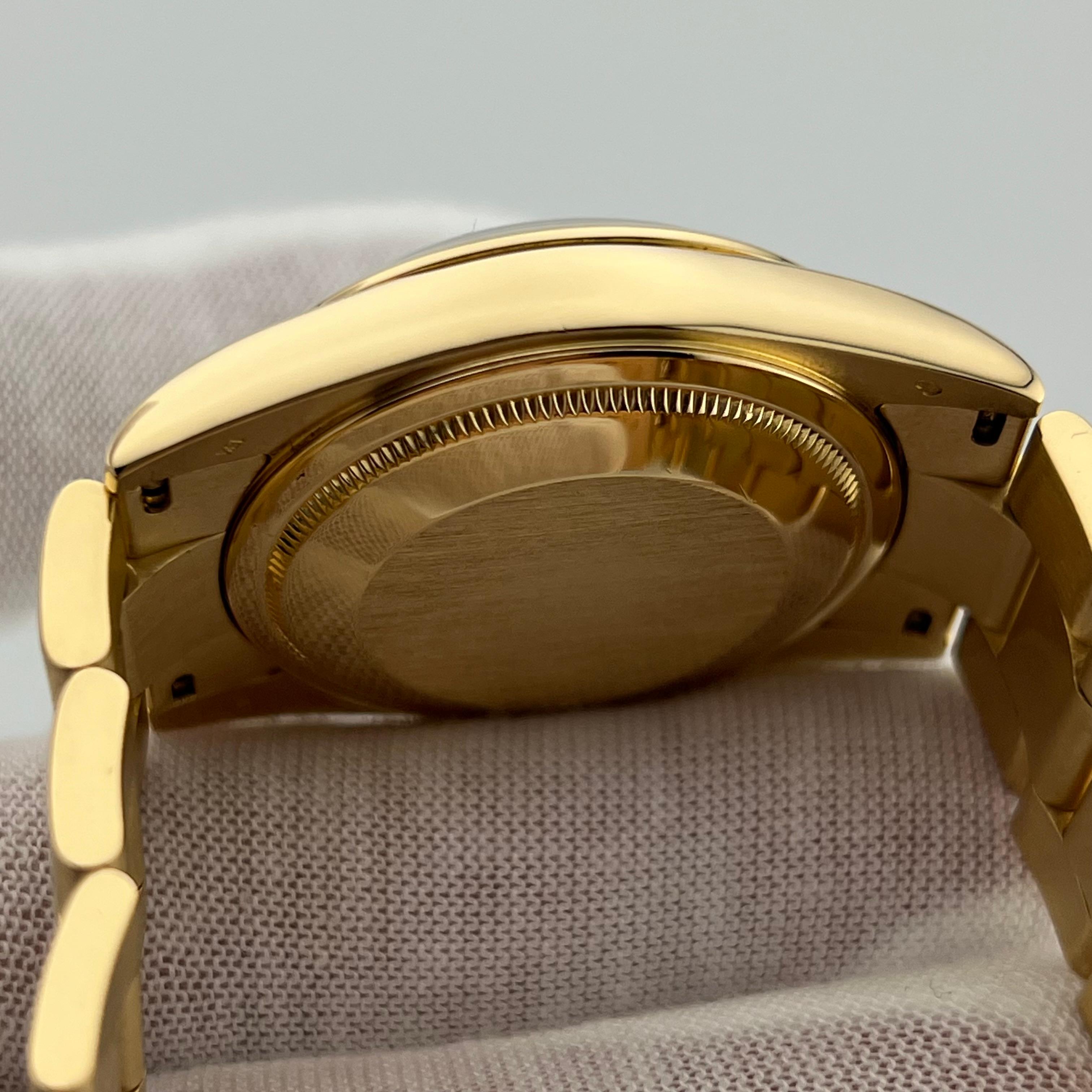 Rolex Day Date 118208 Black Diamond Dial 18K Yellow Gold Double Quickset Oyster For Sale 2