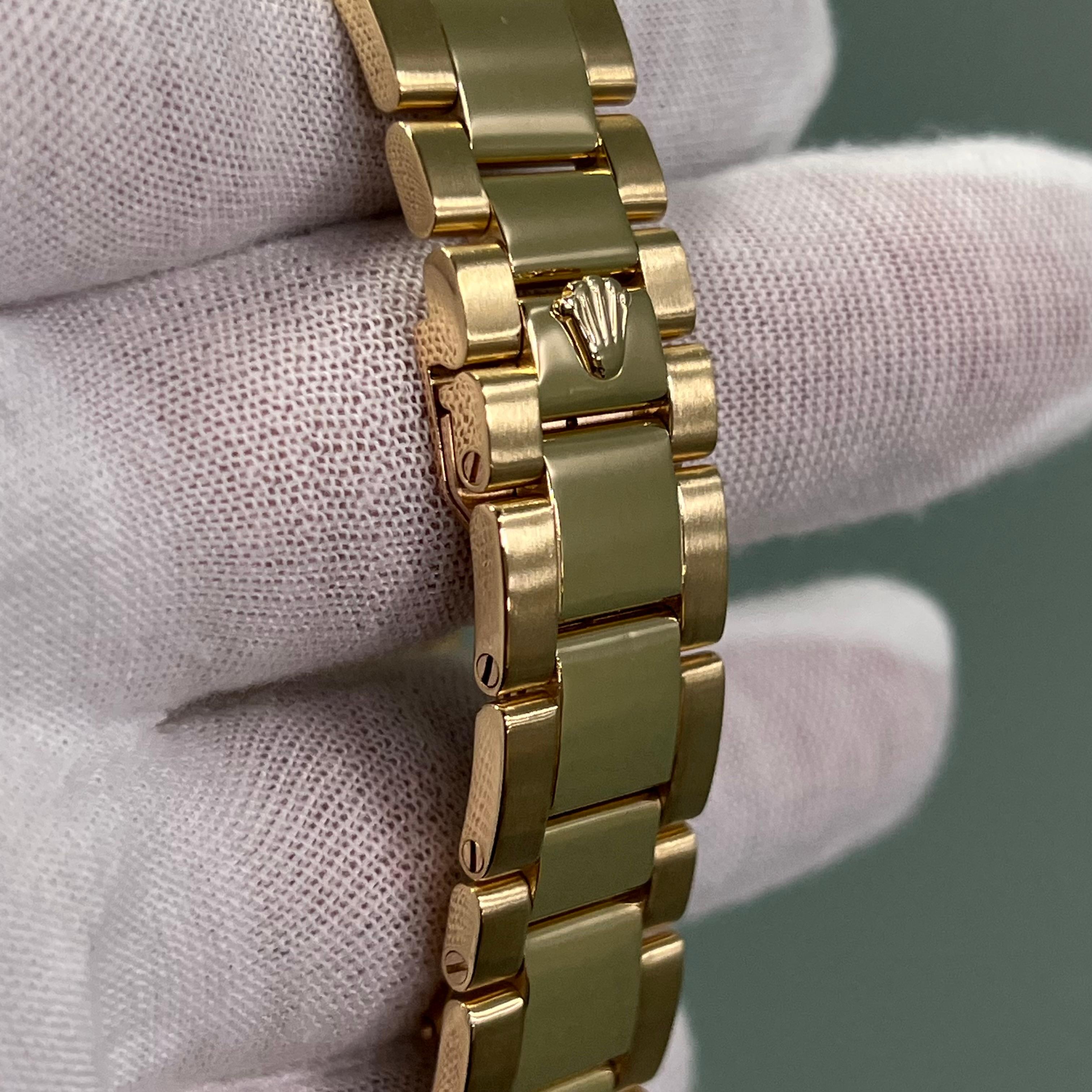 Rolex Day Date 118208 Black Diamond Dial 18K Yellow Gold Double Quickset Oyster For Sale 3