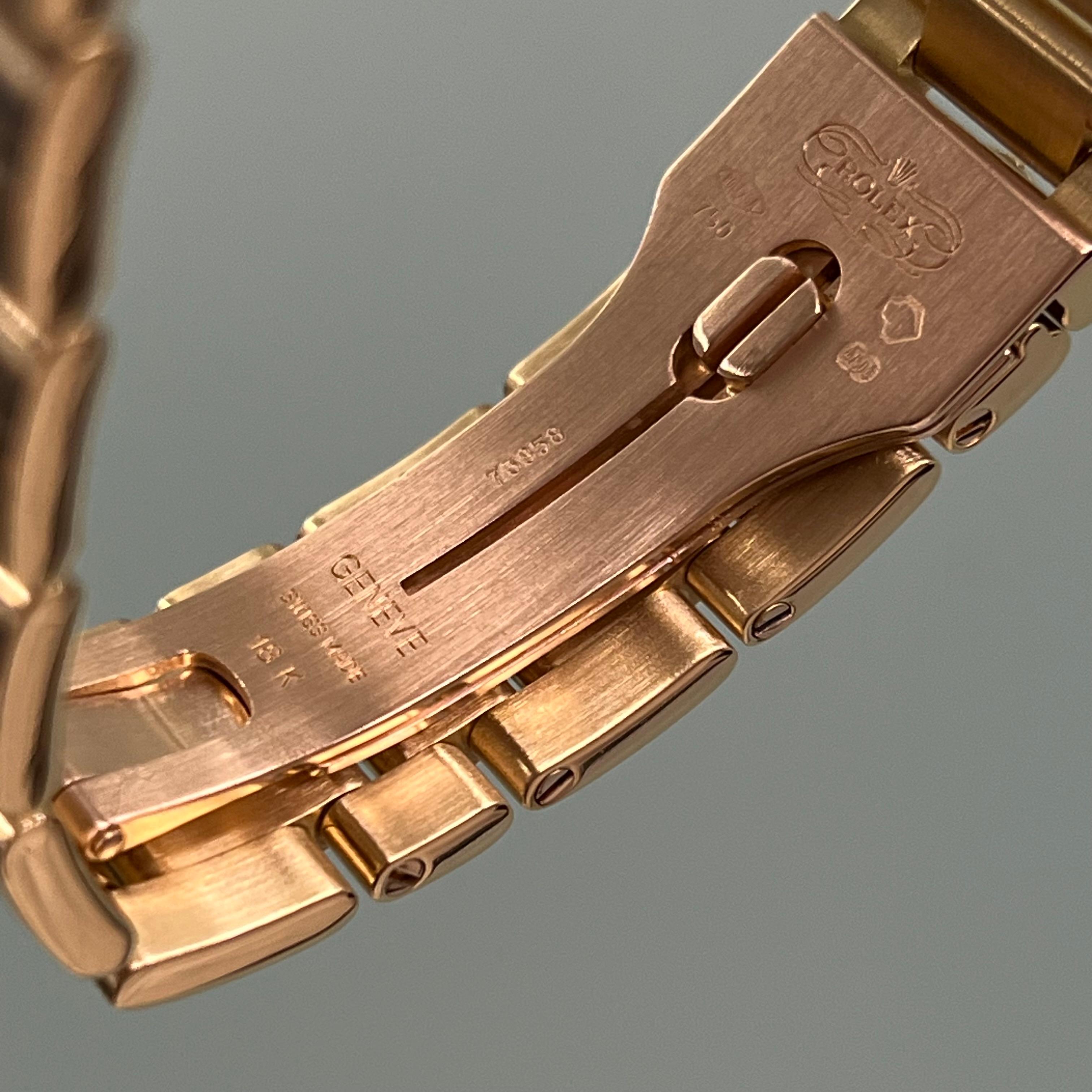 Rolex Day Date 118208 Black Diamond Dial 18K Yellow Gold Double Quickset Oyster For Sale 4