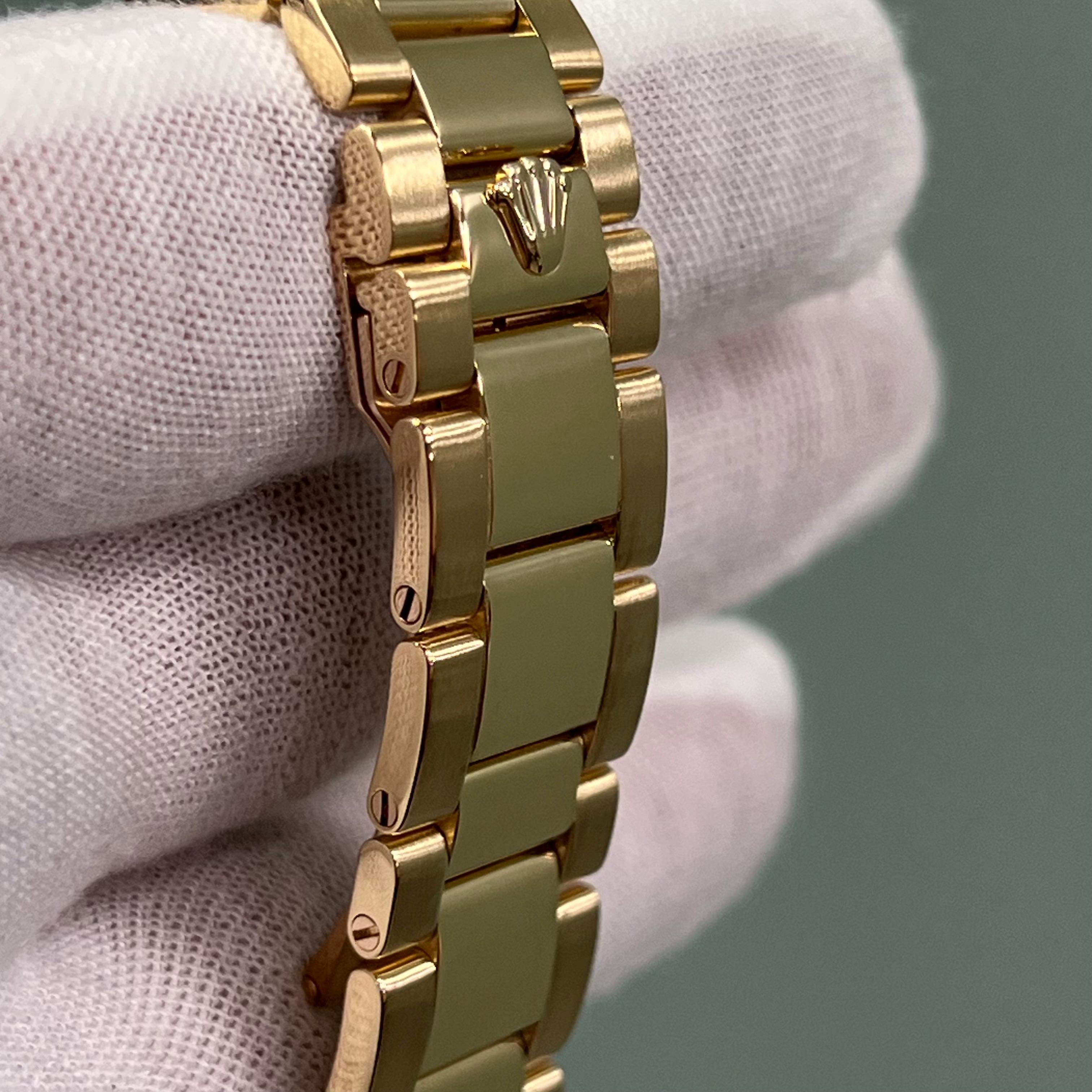 Rolex Day Date 118208 Black Diamond Dial 18K Yellow Gold Double Quickset Oyster For Sale 5