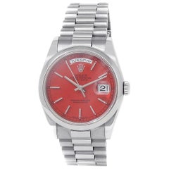 Rolex Day-Date 118209, Red Dial, Certified and Warranty