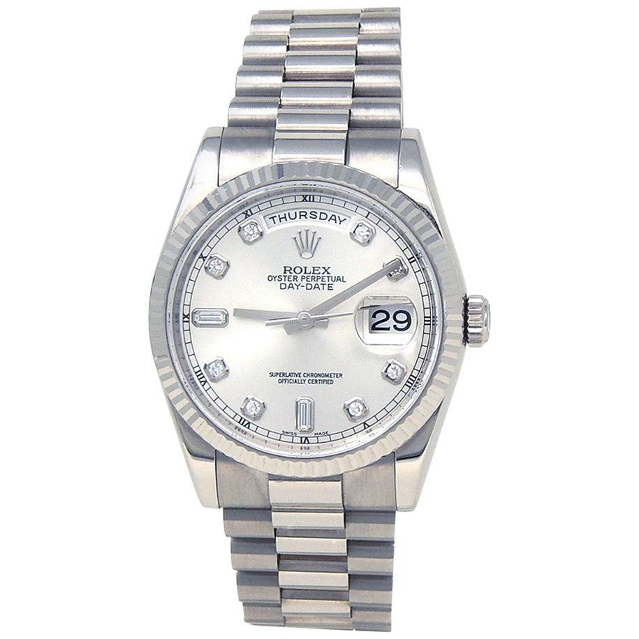 Rolex Day-Date 118239, Silver Dial, Certified and Warranty