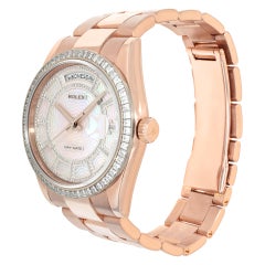Rolex Day-Date 118395BR in oro rosa con quadrante di diamanti e diamanti taglio quadro