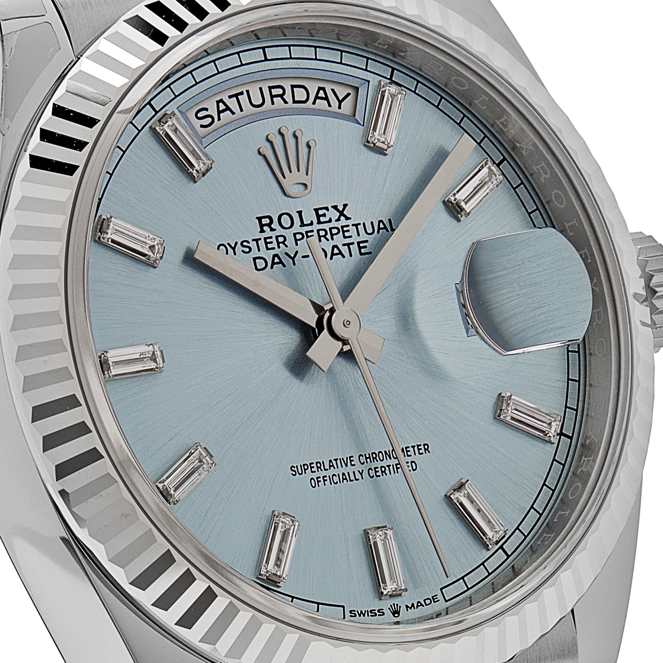 Rolex Day-Date 128236 Platinum Ice Blue Baguette Dial 1