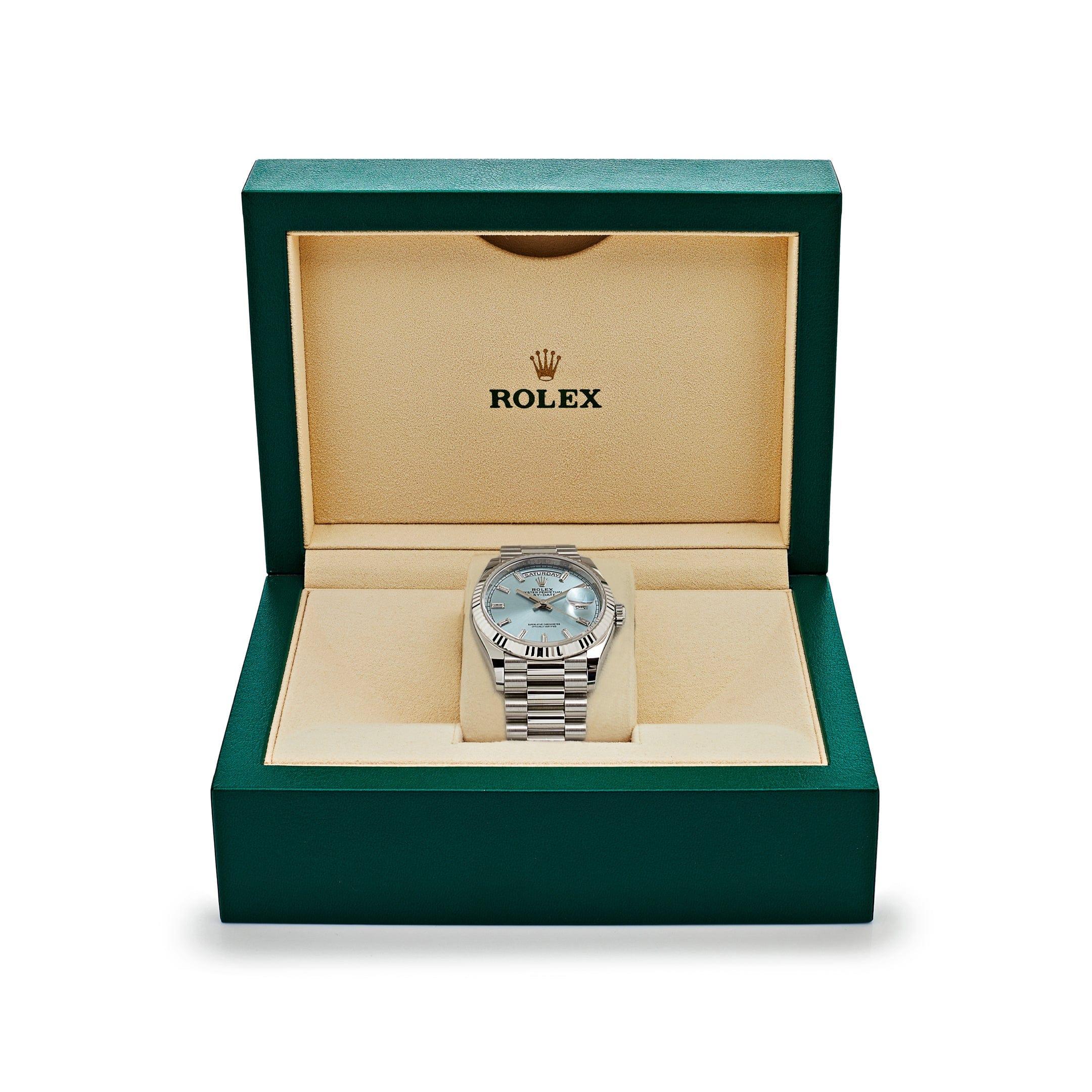 Rolex Day-Date 128236 Platinum Ice Blue Baguette Dial 3