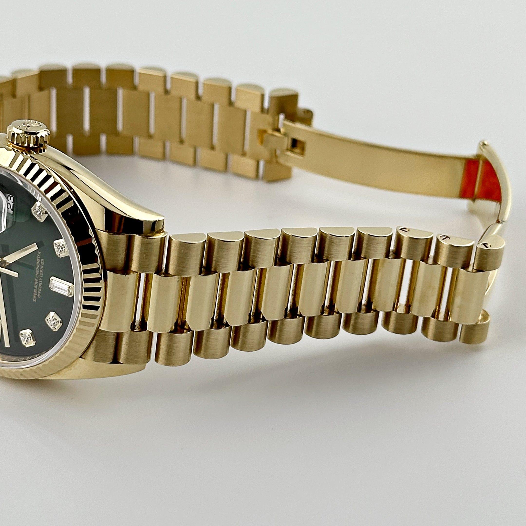 Rolex Day-Date 128238 Yellow Gold Green Ombré Diamond Dial (2024) For Sale 1