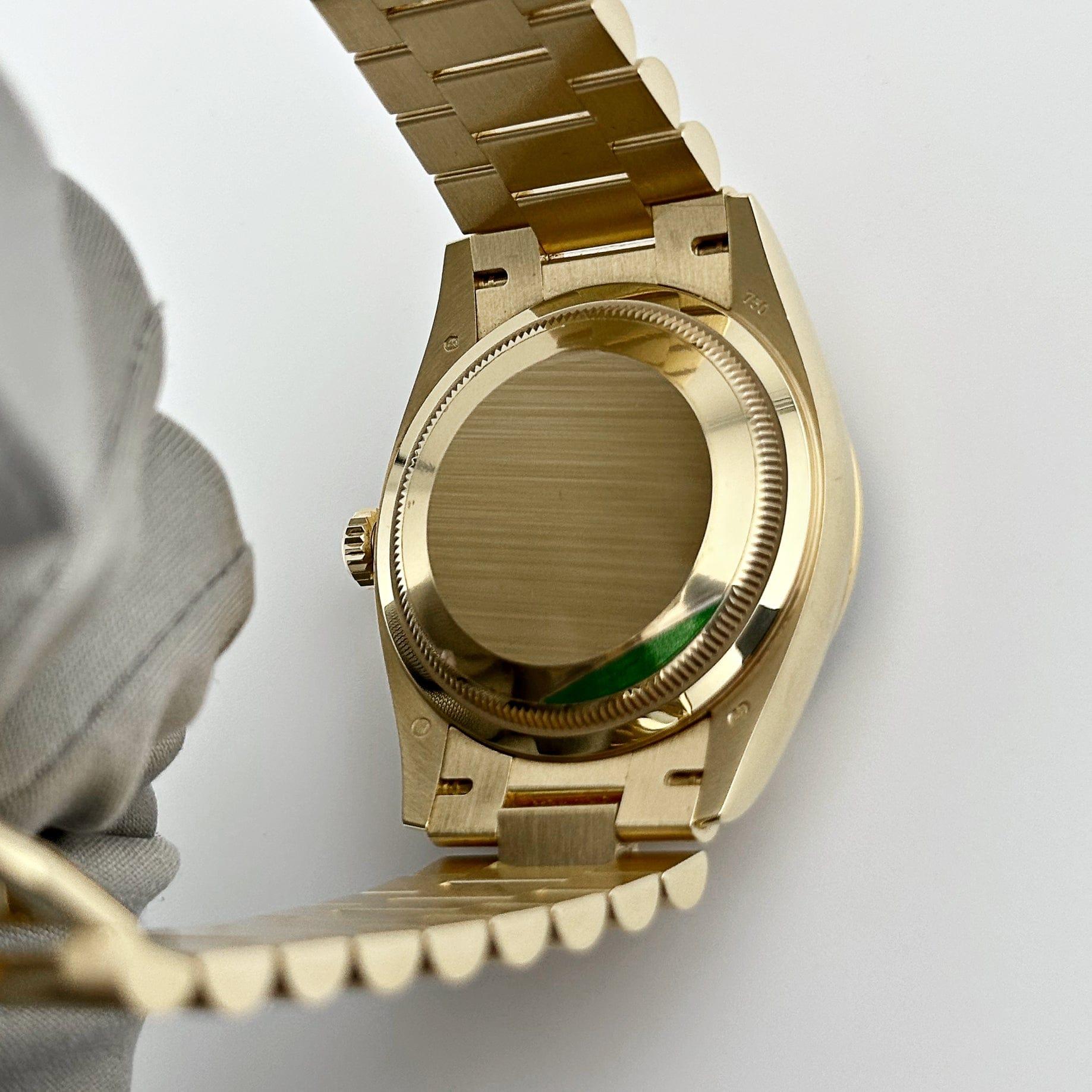 Rolex Day-Date 128238 Yellow Gold Green Ombré Diamond Dial (2024) For Sale 3