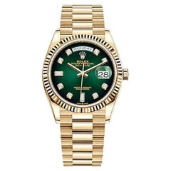 Rolex Day-Date 128238 Oro Amarillo Esfera Verde Ombré Diamantes (2024)