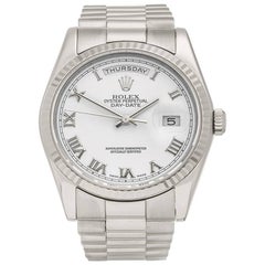 Rolex Day-Date 18 Karat White Gold Unisex 118239