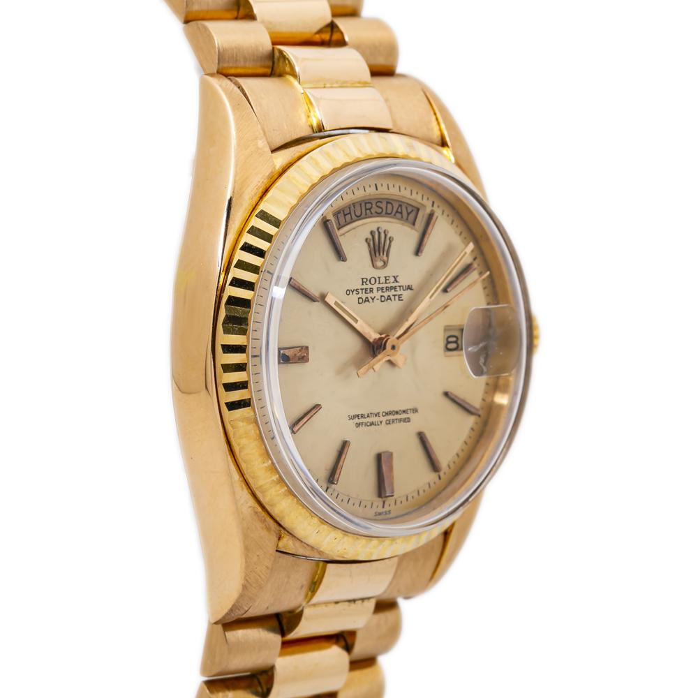 Contemporary Rolex Day-Date 1803 18K Rose Gold Mens Automatic Watch For Sale