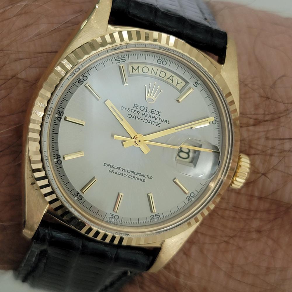 Rolex Day Date 1803 18k Oro macizo Hombre Presidente Automático 1970s Vintage RA610 en venta 8