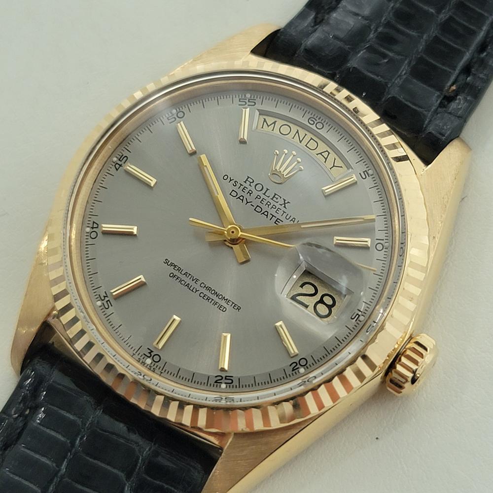 Rolex Day Date 1803 18k Oro macizo Hombre Presidente Automático 1970s Vintage RA610 en Excelente estado para la venta en Beverly Hills, CA