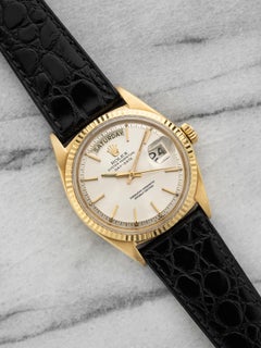 Rolex Day-Date 1803 18K Yellow Gold Silver Sunburst Dial Automatic 36mm